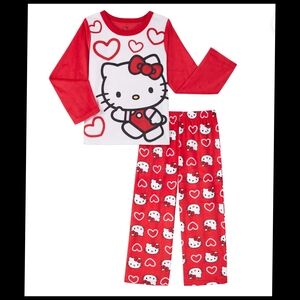 Hello Kitty Red and White Girls Valentine Pajama Set- Size 10